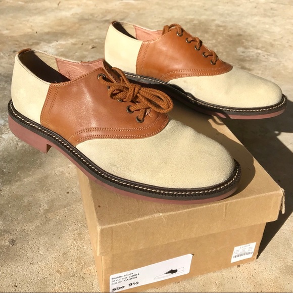 men’s J Crew Saddle Oxfords, Sz 9.5, color Canvas - Picture 3 of 8